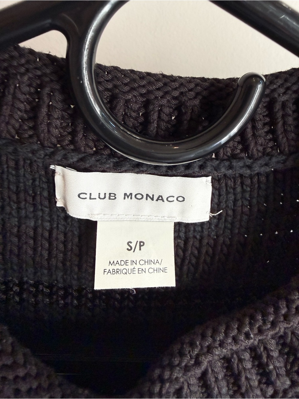 Club Monaco Black Knit Fringe Sleeveless Sweater - Picture 3 of 3
